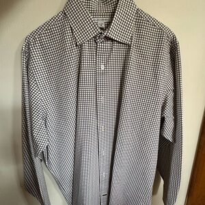 Banana Republic Black and White Checkered Dress Shirt
